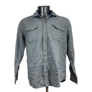 Woolrich Men's Button Up Shirt Gray Flannel Long Sleeve Size Large L